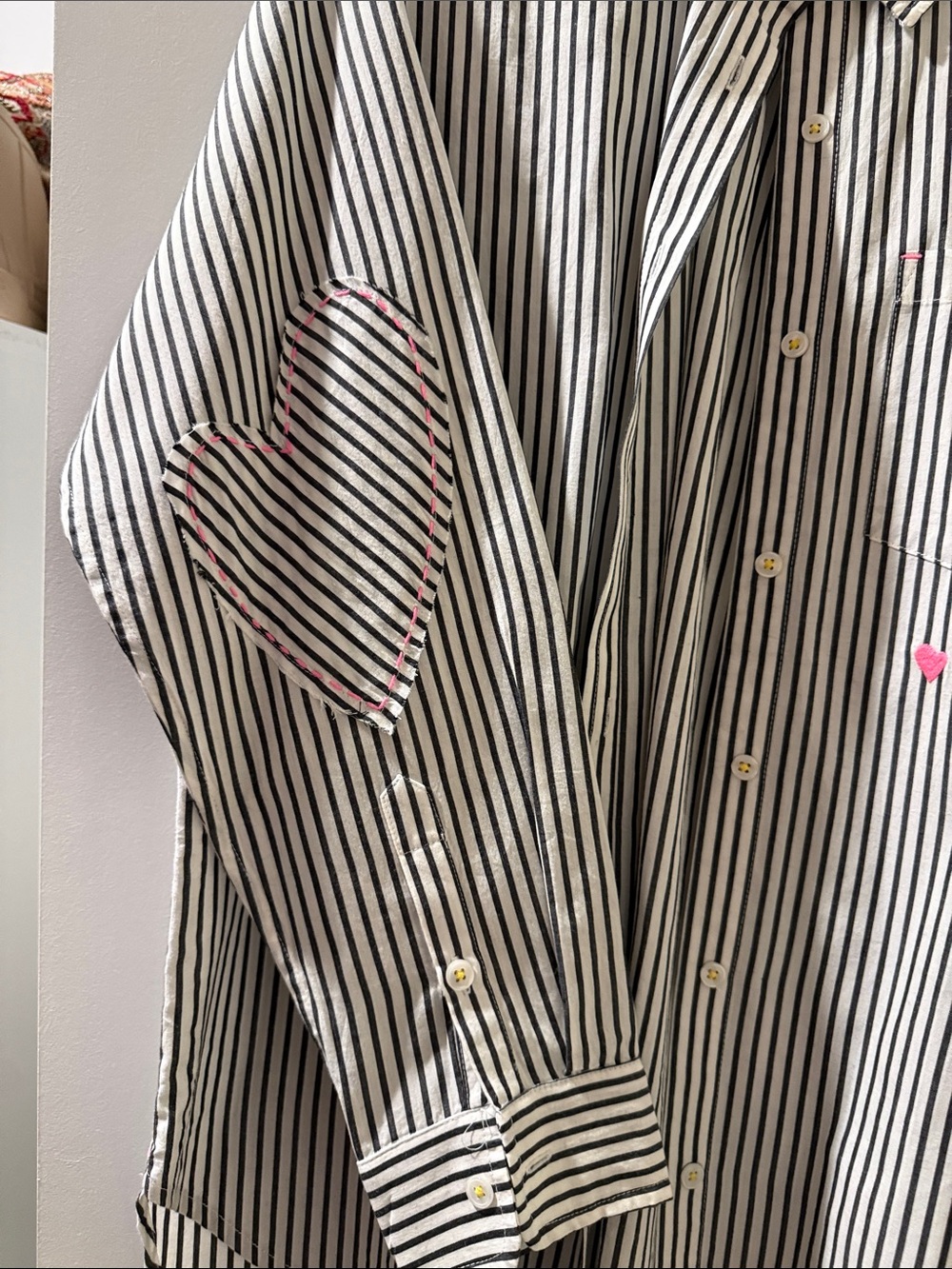 Kerri Rosenthal Striped Button-Down Shirt - White and Black - Picture 2 of 2